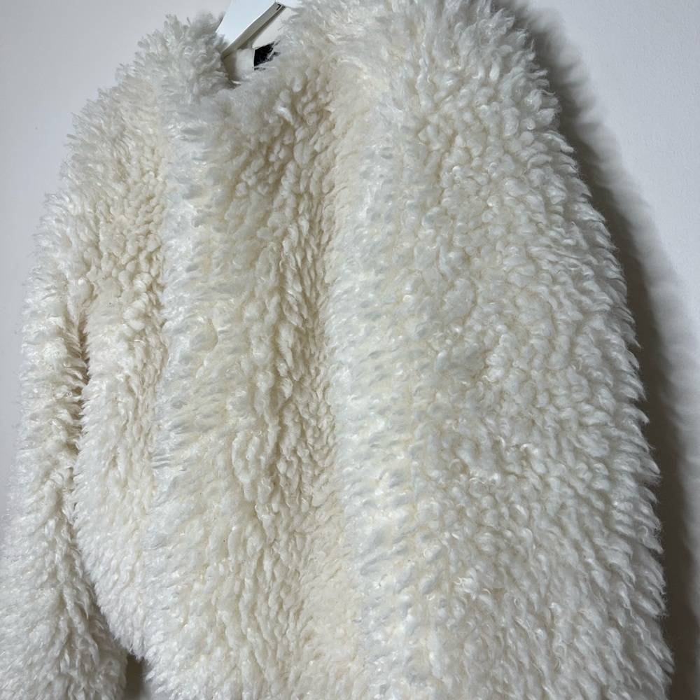 White Faux Fur Fluffy Jacket
